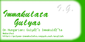 immakulata gulyas business card